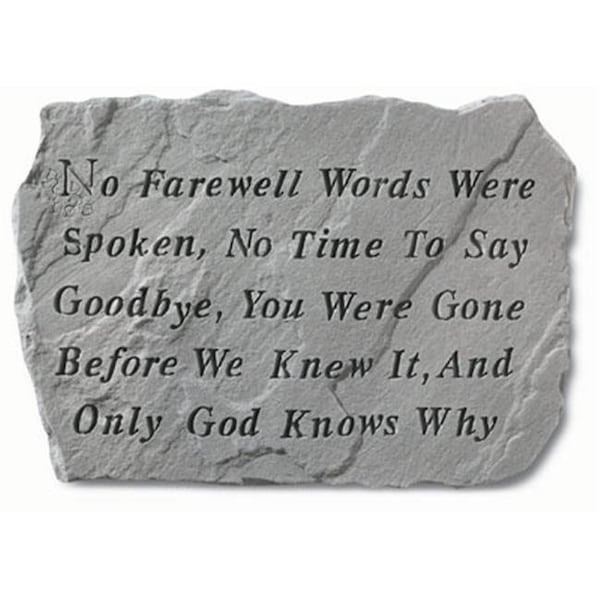 Kay Berry Inc Kay Berry- Inc. 60020 No Farewell Words Were Spoken - Memorial - 18.5 Inches x 12.25 Inches 60020 - main